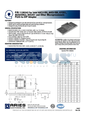 1109342 datasheet - PLCC-to-DIP Adapter