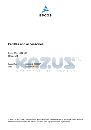 B66483G0000X192 datasheet - Ferrites and accessories