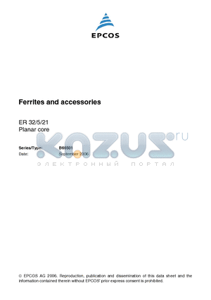 B66501G0000X192 datasheet - Ferrites and accessories