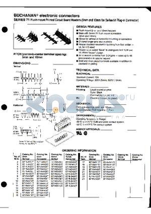 B71N4H08T datasheet - SERIES 71 Flash-mount Printed Circuit Board Headers (5mm and 10mm for Series 51 Plug-in Connector)