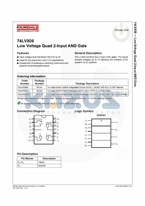 74LVX08SJ_08 datasheet - Low Voltage Quad 2-Input AND Gate