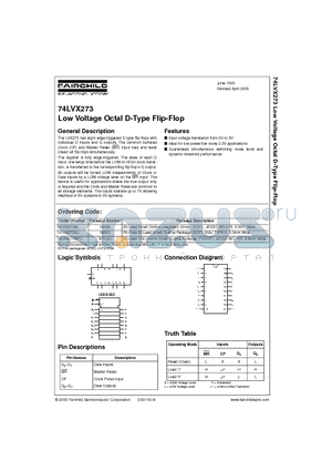 74LVX273M datasheet - Low Voltage Octal D-Type Flip-Flop