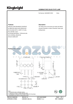 AM2520EF/4YD5V datasheet - SUBMINIATURE SOLID STATE LAMP