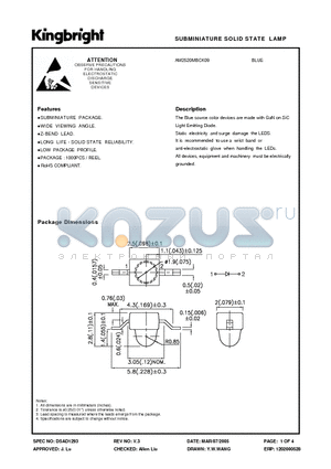 AM2520MBCK09 datasheet - SUBMINIATURE SOLID STATE LAMP