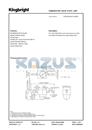 AM2520SGD08 datasheet - SUBMINIATURE SOLID STATE LAMP