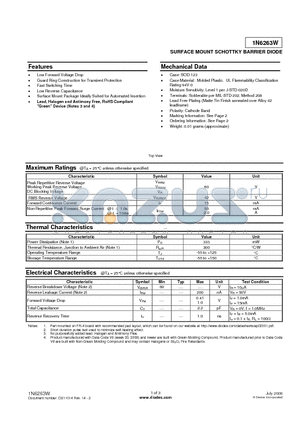 1N6263W-7-F datasheet - SURFACE MOUNT SCHOTTKY BARRIER DIODE