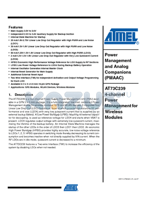 AT73C239_07 datasheet - Power Management and Analog Companions (PMAAC)