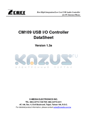 CM109 datasheet - USB I/O Controller