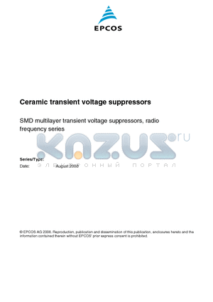 B72500T7151V060 datasheet - Ceramic transient voltage suppressors