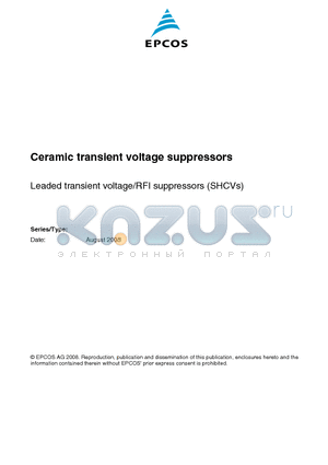 B72527C3140K000 datasheet - Ceramic transient voltage suppressors