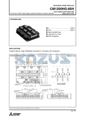 CM1200HG-66H_09 datasheet - HVIGBT MODULES HIGH POWER SWITCHING USE INSULATED TYPE