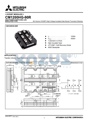 CM1200HG-90R datasheet - HIGH POWER SWITCHING USE INSULATED TYPE