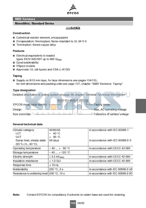 B72650M0111K072 datasheet - Monolithic; Standard Series