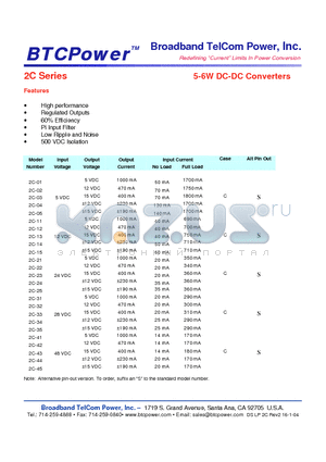 2C-33 datasheet - 5-6W DC-DC Converters