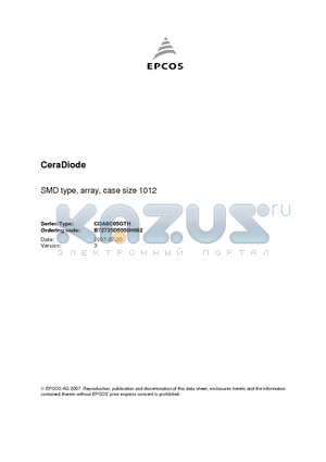 B72735D0050H062 datasheet - CeraDiode SMD type, array, case size 1012