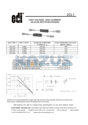 2CL103 datasheet - HIGH VOLTAGE, HIGH CURRENT SILICON RECTIFIER DIODES