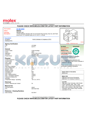 03-06-2043 datasheet - 1.57mm Diameter Standard