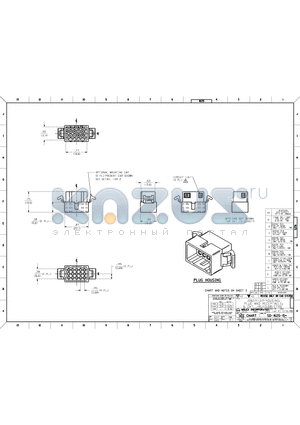 03-06-2122-V datasheet - .062/(1.57) HOSUING; PLUG AND RECEPTACLE; 15 CKT. .145/(3.68) CTRS