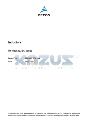 B78108S1124J000 datasheet - Inductors