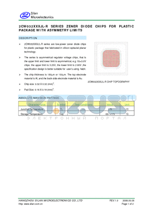 2CW032270JL-R datasheet - 2CW032XXXJL-R SERIES ZENER DIODE CHIPS FOR PLASTIC PACKAGE WITH ASYMMETRY LIMITS