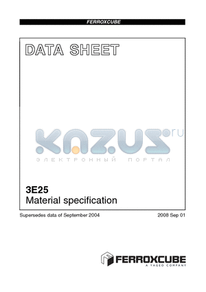 3E25 datasheet - Material specification