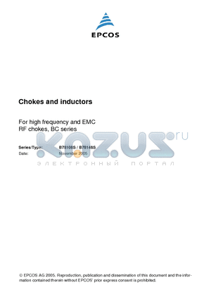 B78148S1275J009 datasheet - Chokes and inductors