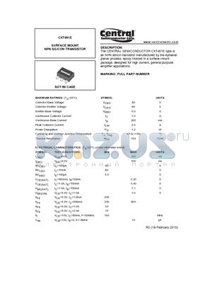 CXT491E_10 datasheet - SURFACE MOUNT NPN SILICON TRANSISTOR