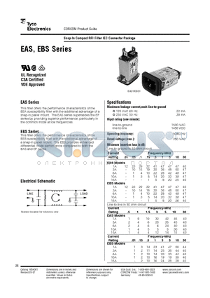 3EBS1 datasheet - Snap-In Compact RFI Filter IEC Connector Package