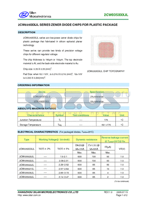 2CW035056JL datasheet - 2CW035XXXJL SERIES ZENER DIODE CHIPS FOR PLASTIC PACKAGE