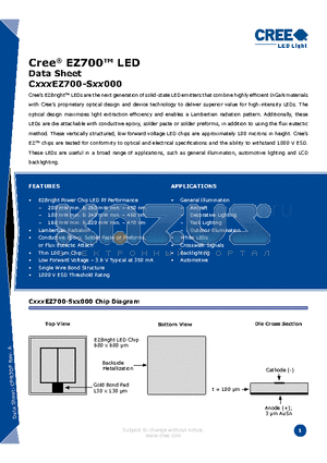 CXXXEZ700-SXX000 datasheet - Cree^ EZ700 LED