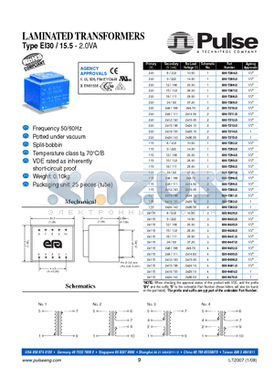 030-6429-0 datasheet - LAMINATED TRANSFORMERS