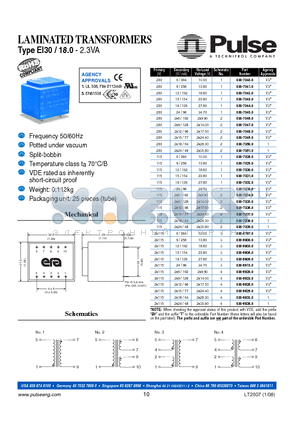 030-6800-0 datasheet - LAMINATED TRANSFORMERS
