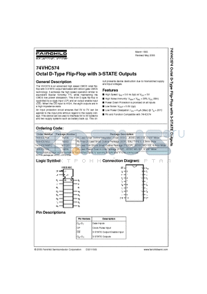 74VHC574 datasheet - Octal D-Type Flip-Flop with 3-STATE Outputs