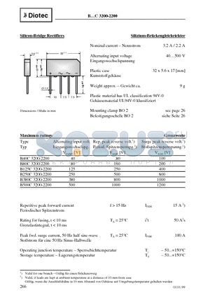 B80C3200-2200 datasheet - Silicon-Bridge Rectifiers