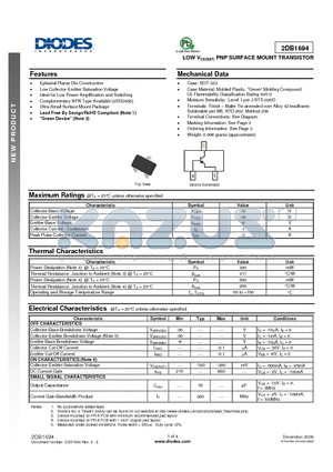 2DB1694-7 datasheet - LOW VCE(SAT) PNP SURFACE MOUNT TRANSISTOR