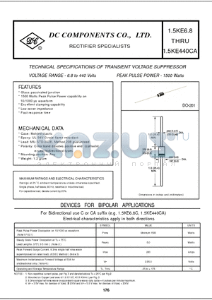 1N6294A datasheet - TECHNICAL SPECIFICATIONS OF TRANSIENT VOLTAGE SUPPRESSOR
