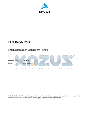 B81123C1103M289 datasheet - EMI Suppression Capacitors (MKP)