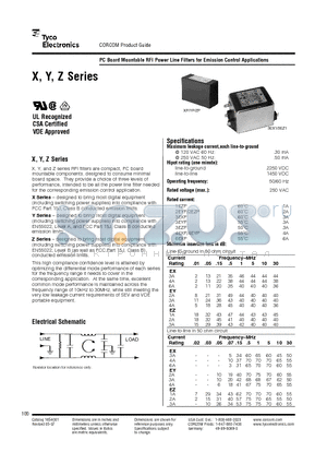 3EXP datasheet - PC Board Mountable RFI Power Line Filters for Emission Control Applications