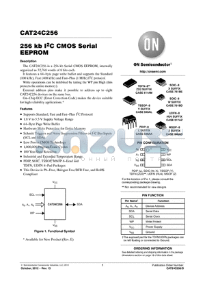 CAT24C256WI-G datasheet - 256 kb I2C CMOS Serial EEPROM