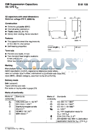 B81133-D1334 datasheet - EMI Suppression Capacitors