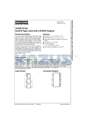 74VHCT573AMX datasheet - Octal D-Type Latch with 3-STATE Outputs