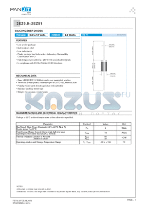 2EZ14 datasheet - SILICON ZENER DIODES