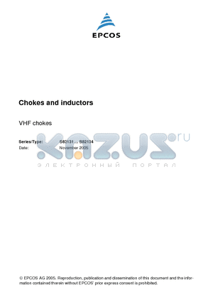 B82131A5152M000 datasheet - Chokes and inductors