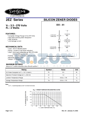 2EZ190D5 datasheet - SILICON ZENER DIODES