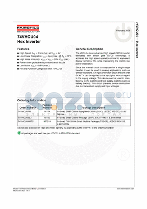 74VHCU04SJ datasheet - Hex Inverter