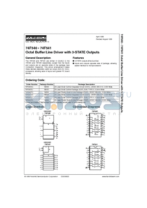 74F540 datasheet - Octal Buffer/Line Driver with 3-STATE Outputs