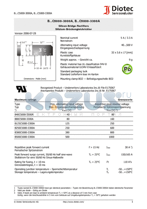 B500C5000-3300A datasheet - Silicon-Bridge-Rectifiers