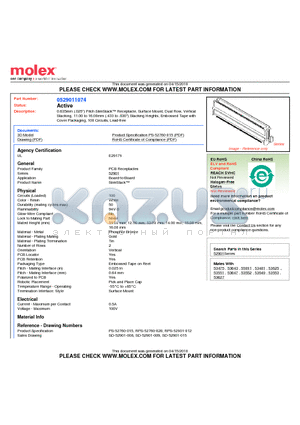 52901-1074 datasheet - 0.635mm (.025