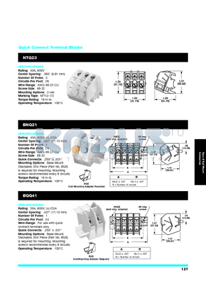 BQQ41 datasheet - Quick Connect Terminal Blocks