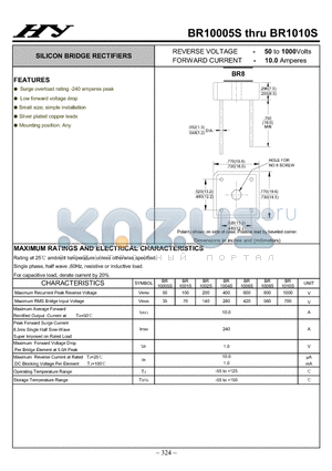 BR10005S datasheet - SILICON BRIDGE RECTIFIERS